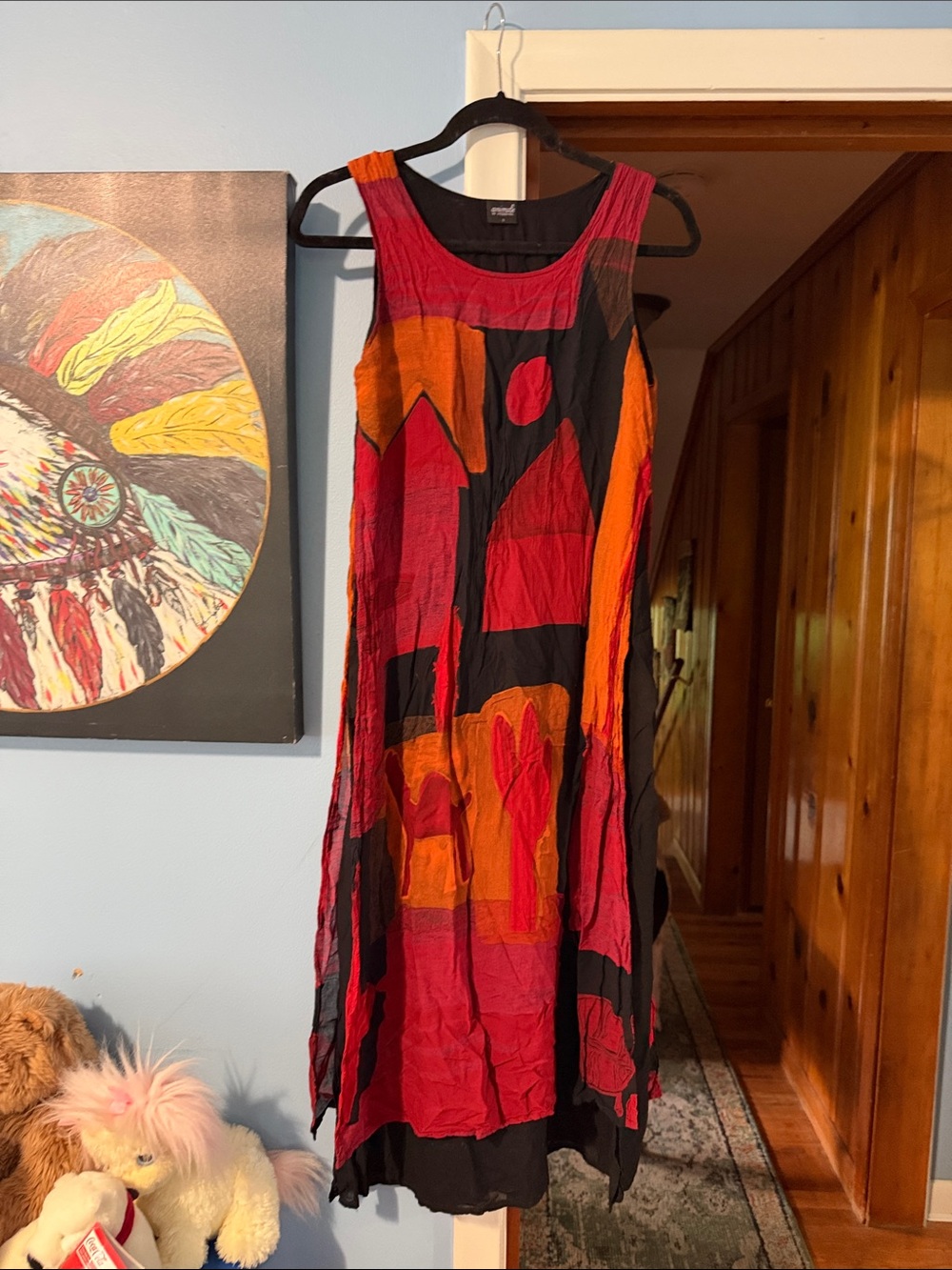 Animale by Jacques Ruc Boho Patchwork Sleeveless Maxi Dress